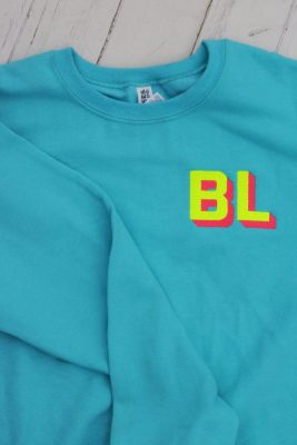 BL Neon Embroidered Crewneck Sweatshirt (blue) SMALL