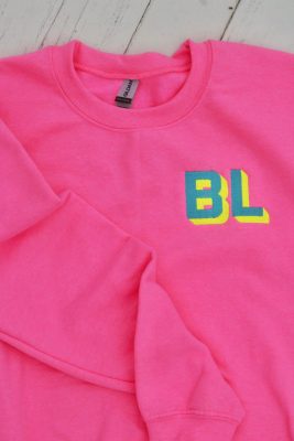 BL Neon Embroidered Crewneck Sweatshirt (pink) SMALL